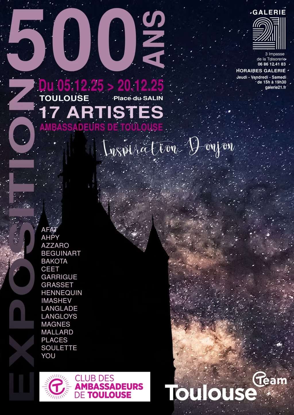 Affiche-Ambassadeurs-Galerie-21-expo-inspiration-Donjon