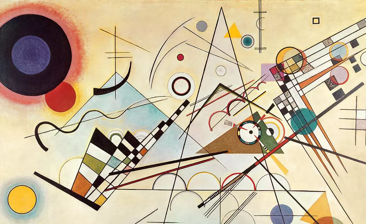 Vassily Kandinsky, Composition n°8, 1923, huile sur toile, 140 x 201 cm, Solomon R. Guggenheim Museum, New York, USA, © Bridgeman Images