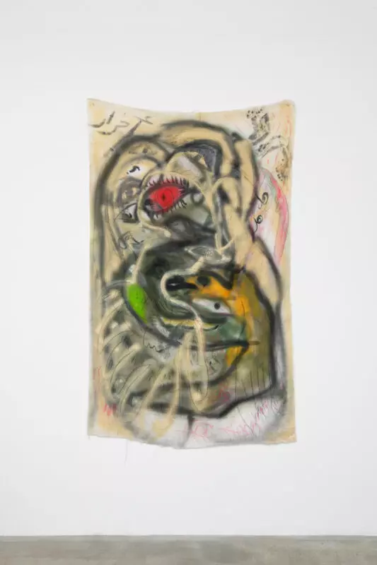 Aysha-E-Arar-The-free-people-2024-acrylic-and-pencil-on-fabric-160-x-100-cm-unique.-Courtesy-of-the-artist-and-Sans-titre-Paris.-Image-©-Aurelien-Mole-533x800